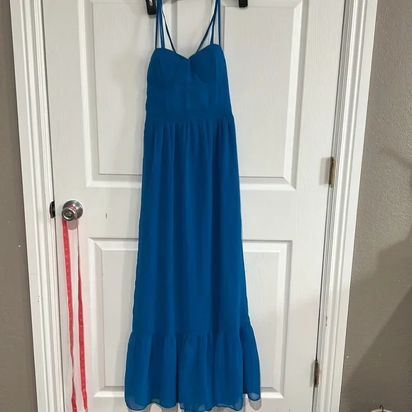 american eagle blue maxi dress AE Sunchaser Smocked Maxi Dress Women's Navy XXS